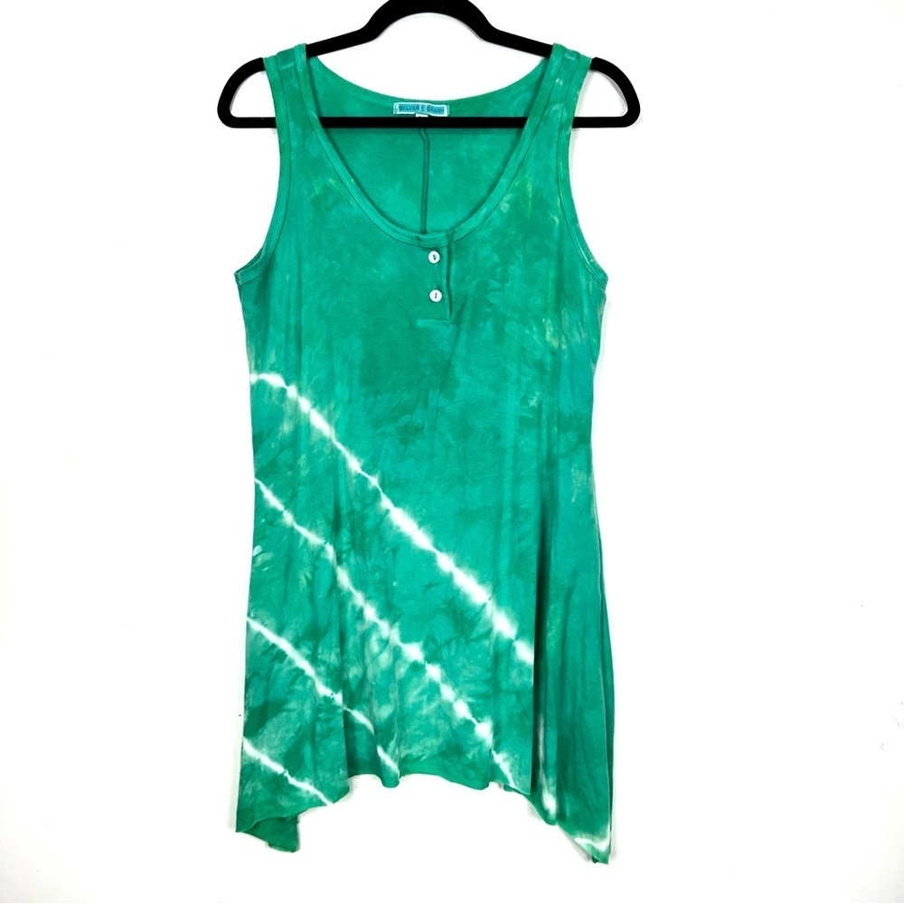 SILVER & CHARM green tie dye tank top J13